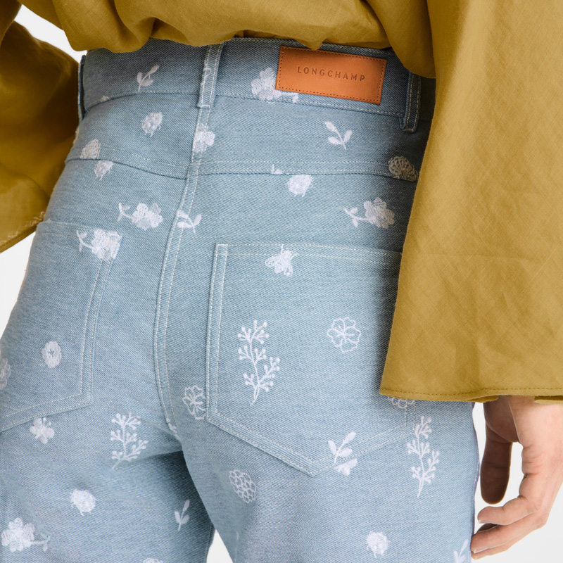 Longchamp | Jeans Sky Blue - Embroidered denim | Sky Blue