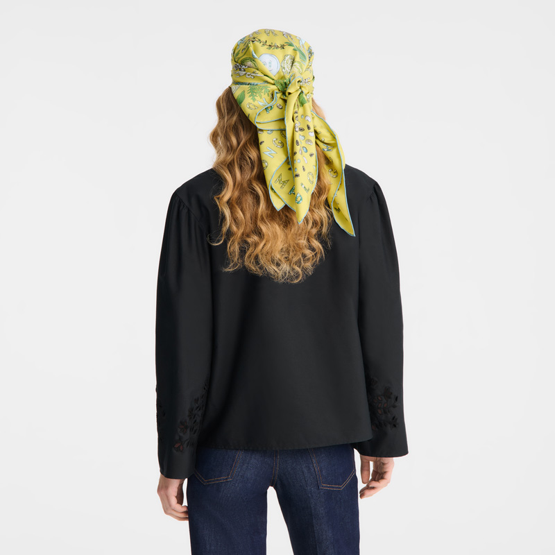 Longchamp | Blouse Black - Poplin embroidered | Black