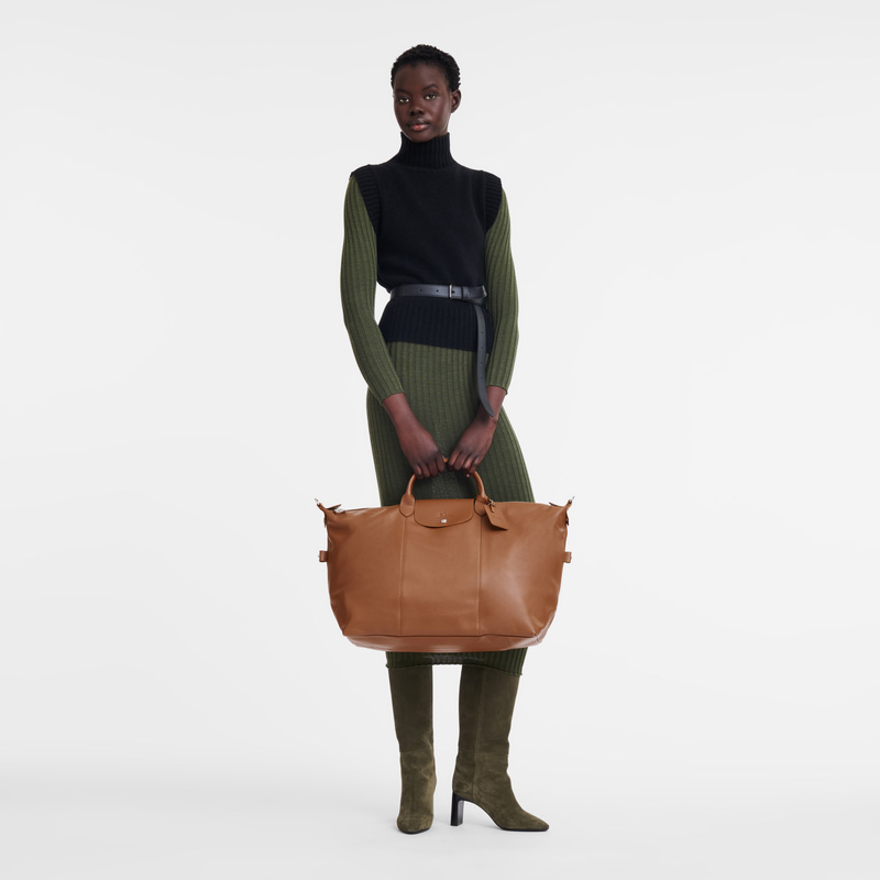 Longchamp | Le Foulonné L Travel bag Caramel - Leather | Caramel