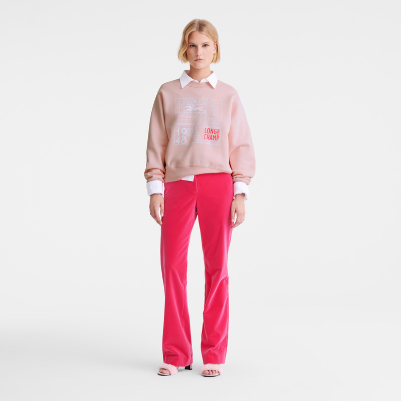 Longchamp | Trousers Pink - Velvet | Pink