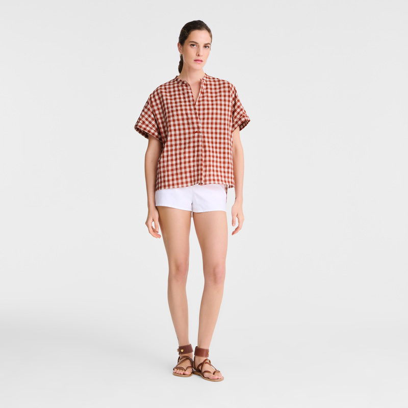 Longchamp | Blouse Bark - Vichy jacquard | Bark