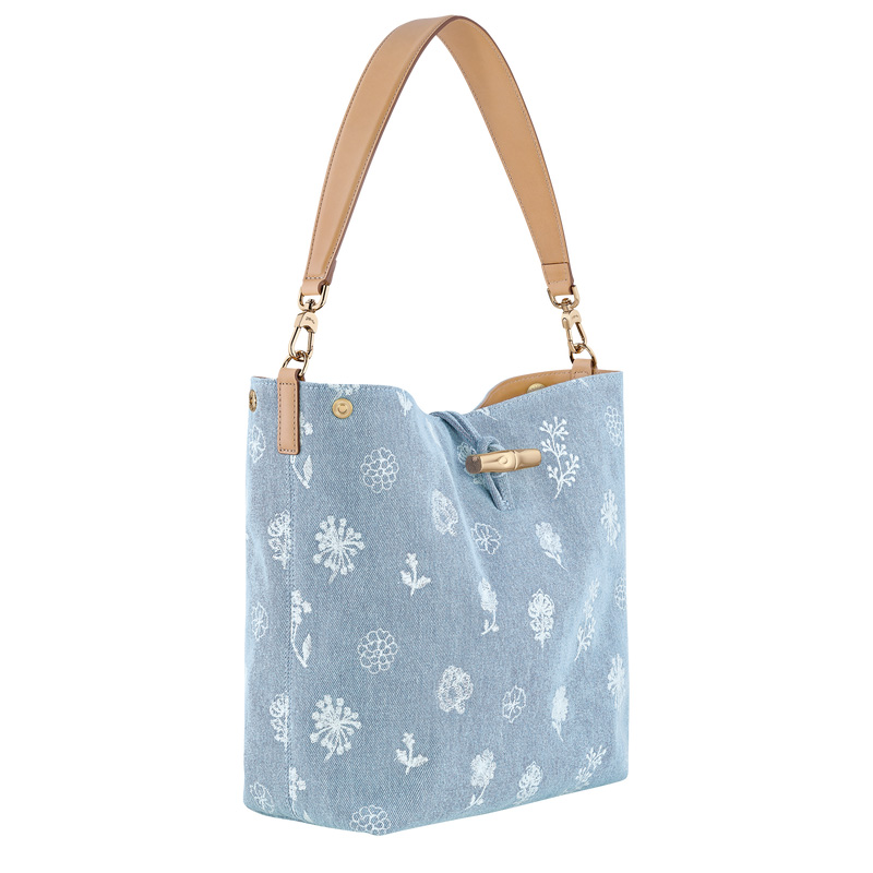 Longchamp | Le Roseau M Hobo bag Sky Blue - Canvas | Sky Blue