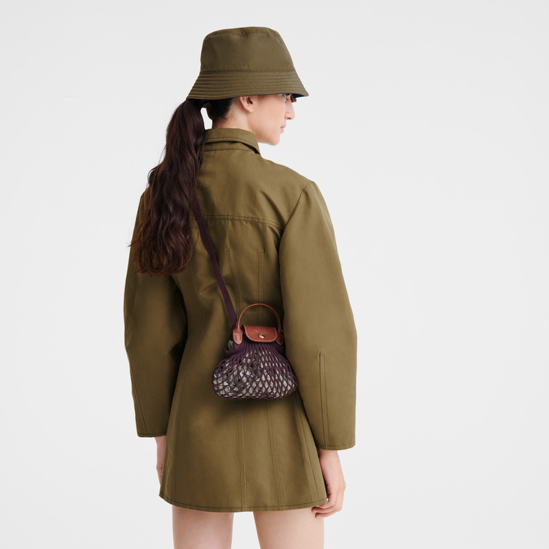 Longchamp | Le Pliage Filet XS Mesh bag Eggplant - Canvas | Eggplant