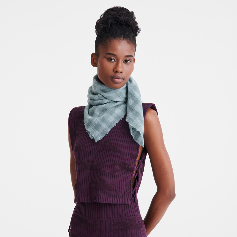 Longchamp | Summer Gingham Stole Vervain - OTHER | Vervain