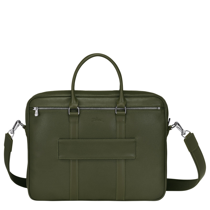Longchamp | Le Foulonné S Briefcase Khaki - Leather | Khaki