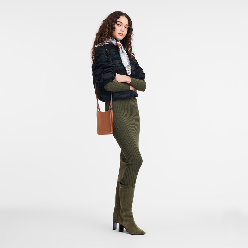 Longchamp | Le Foulonné Phone case Caramel - Leather | Caramel