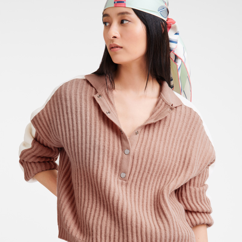 Longchamp | Polo collar jumper Nude - Knit | Nude