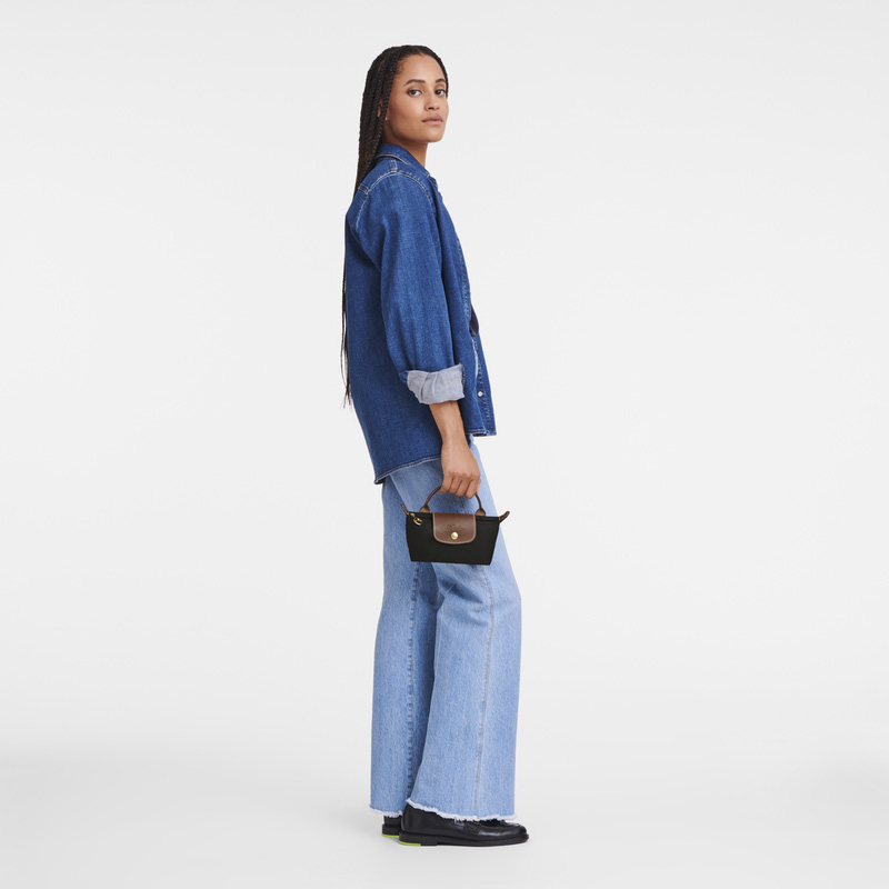Longchamp | Le Pliage Original Pouch with handle Black - Recycled canvas | Black