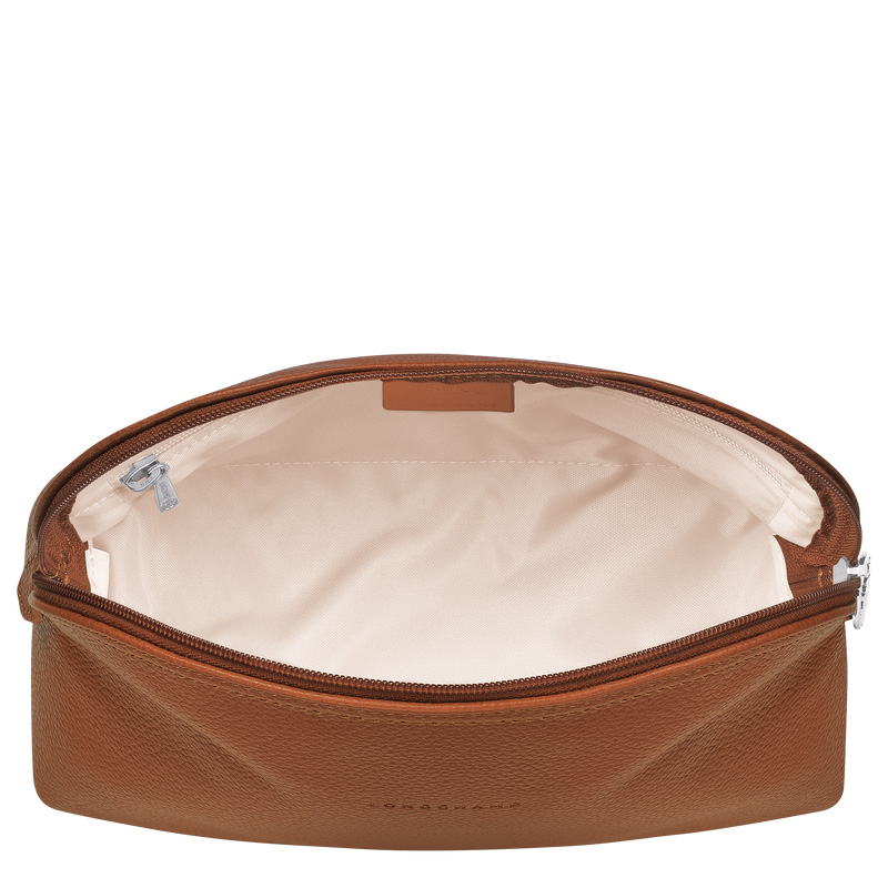 Longchamp | Le Foulonné Toiletry case Caramel - Leather | Caramel
