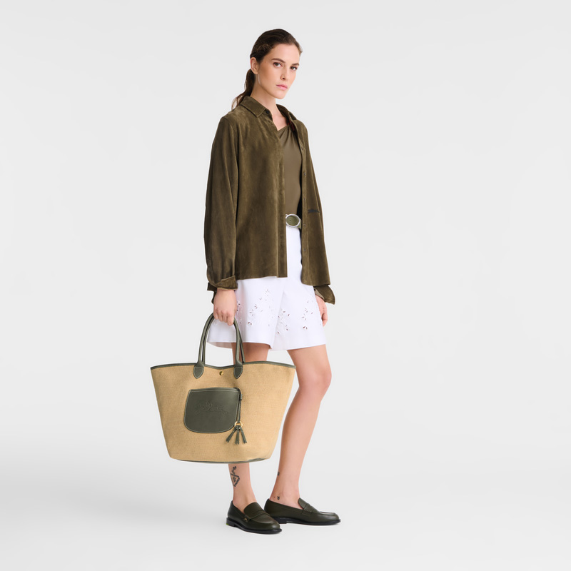 Longchamp | Le Pliage Collection L Basket bag Artichoke - Canvas | Artichoke