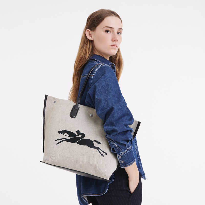 Longchamp | Essential L Tote bag Ecru - Canvas | Ecru