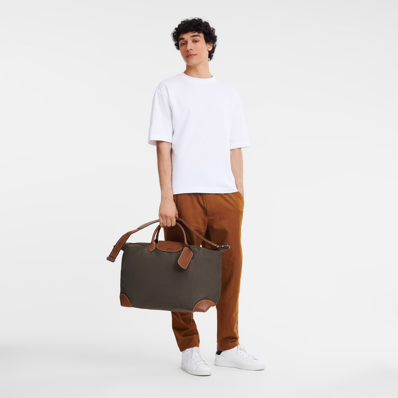 Longchamp | Boxford L Travel bag Brown - Recycled canvas | Brown