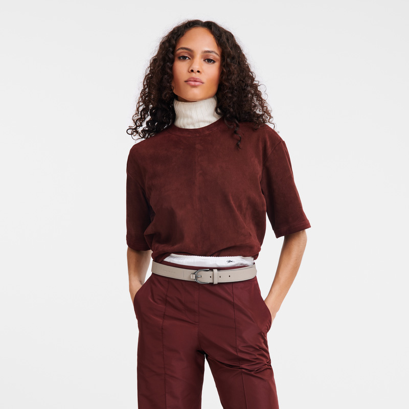 Longchamp | 3D Ladies' belt Clay - Leather | Clay