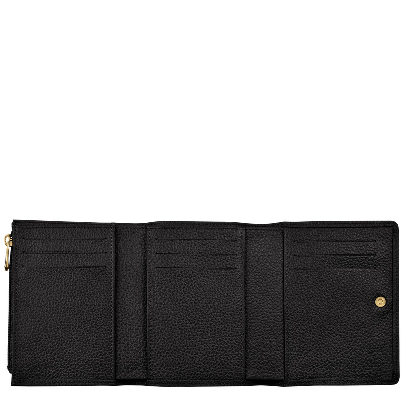 Longchamp | Le Foulonné Wallet Black - Leather | Black