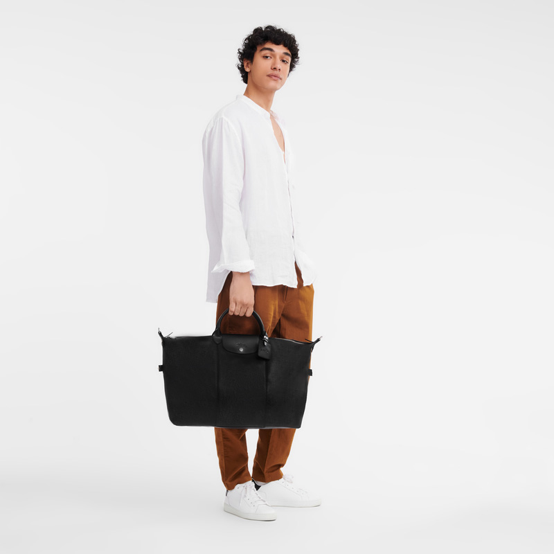 Longchamp | Le Foulonné L Travel bag Black - Leather | Black
