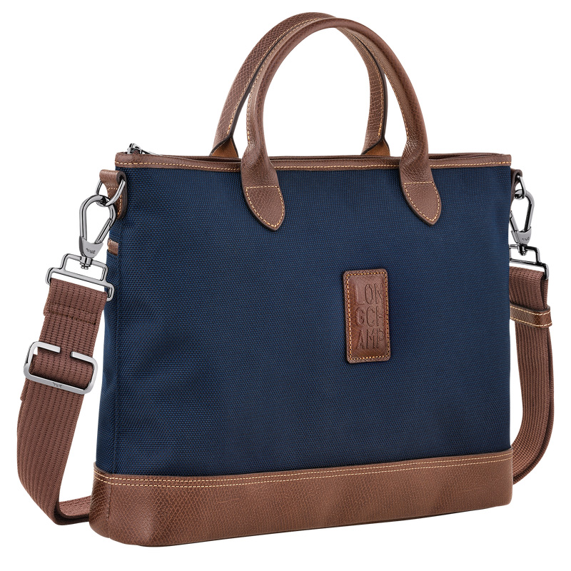 Longchamp | Boxford S Briefcase Blue - Recycled canvas | Blue