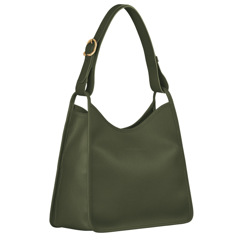 Longchamp | Le Foulonné M Hobo bag Khaki - Leather | Khaki
