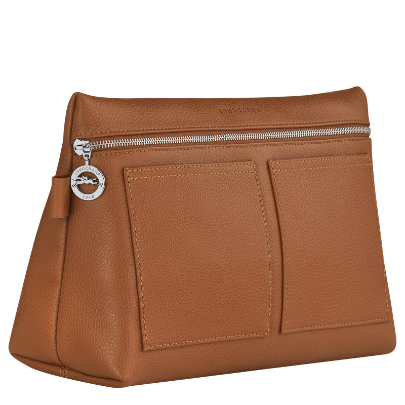 Longchamp | Le Foulonné Toiletry case Caramel - Leather | Caramel