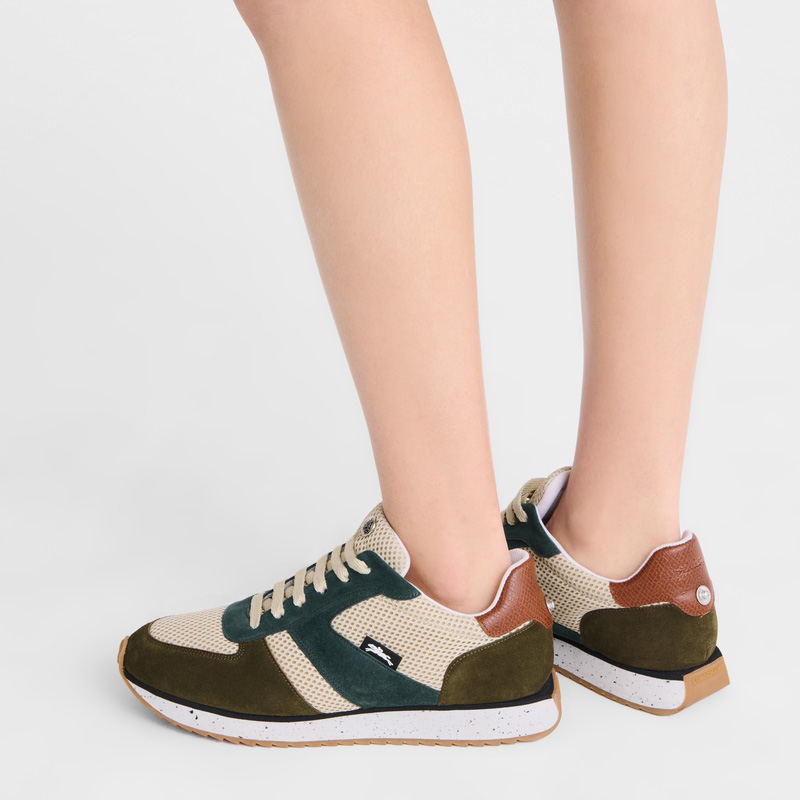 Longchamp | Le Pliage Green Sneakers Cedar - Leather | Cedar