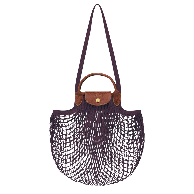 Longchamp | Le Pliage Filet L Mesh bag Eggplant - Canvas | Eggplant