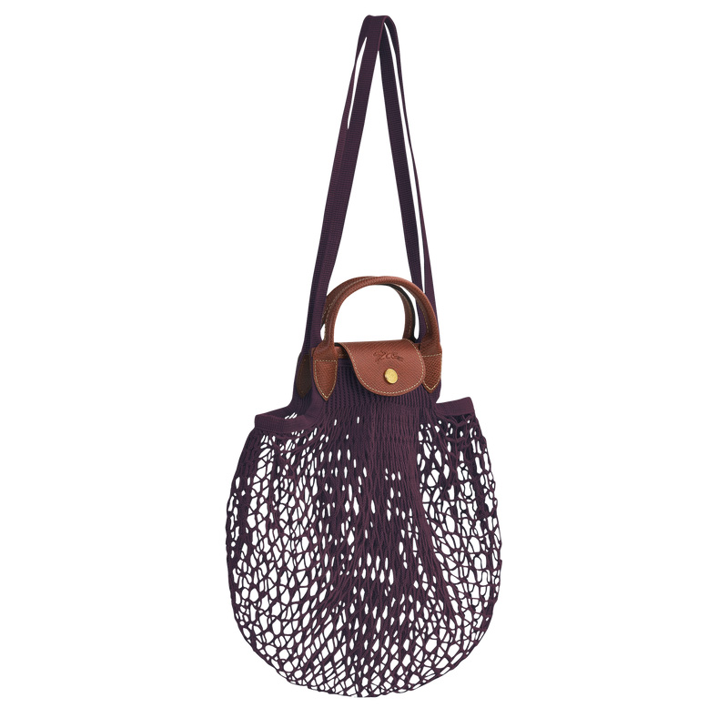 Longchamp | Le Pliage Filet L Mesh bag Eggplant - Canvas | Eggplant