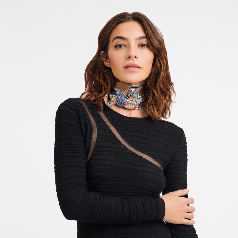 Longchamp | Forêt Silk scarf 50 Clay - Silk | Clay