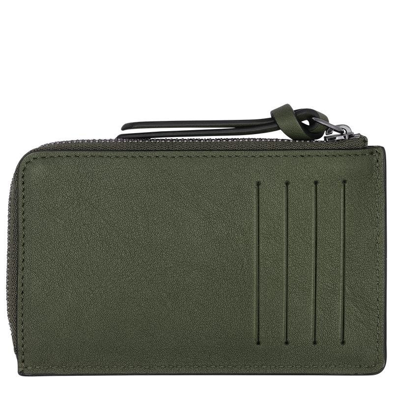 Longchamp | 3D Card holder Khaki - Leather | Khaki