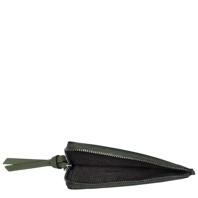 Longchamp | 3D Card holder Khaki - Leather | Khaki