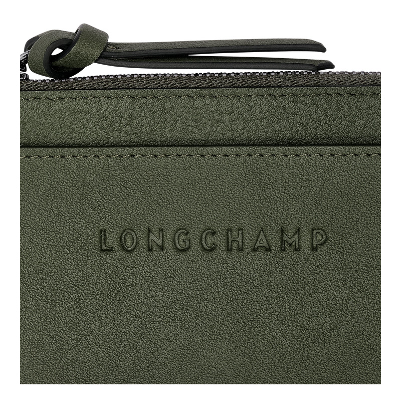 Longchamp | 3D Card holder Khaki - Leather | Khaki