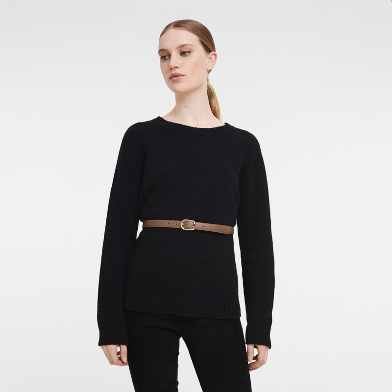 Longchamp | Le Foulonné Ladies' belt Caramel - Leather | Caramel