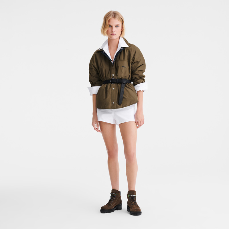 Longchamp | Padded blouson Navy/Artichoke - Technical taffeta | Navy/Artichoke