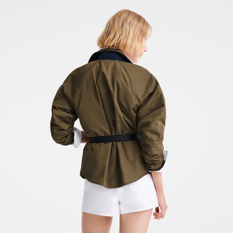 Longchamp | Padded blouson Navy/Artichoke - Technical taffeta | Navy/Artichoke