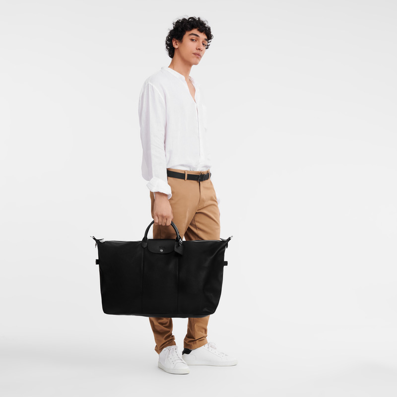 Longchamp | Le Foulonné XL Travel bag Black - Leather | Black