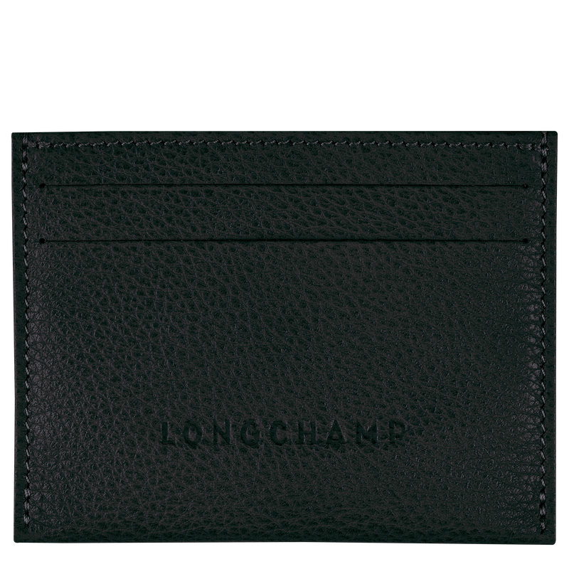 Longchamp | Le Foulonné Card holder Black - Leather | Black