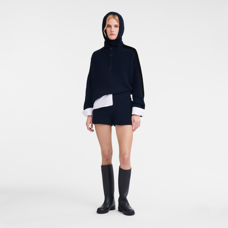 Longchamp | Polo collar jumper Navy - Knit | Navy