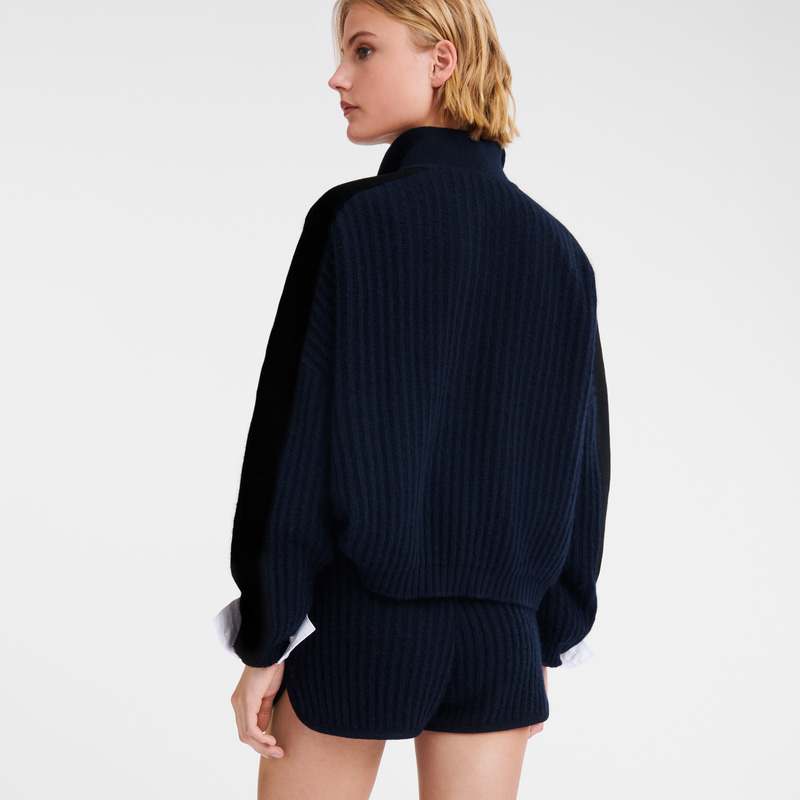 Longchamp | Polo collar jumper Navy - Knit | Navy