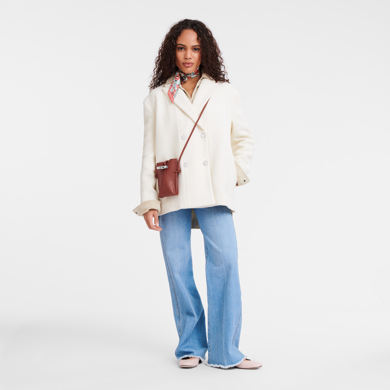 Longchamp | Le Roseau Phone case Chestnut - Leather | Chestnut