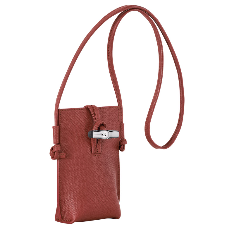Longchamp | Le Roseau Phone case Chestnut - Leather | Chestnut